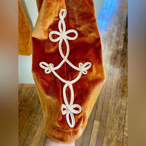 Nine Lives Bazaar Zeppelin Flare Velvet Pants in Rust. Size AUS6 Tall/US 2 Tall - Picture 5 of 9